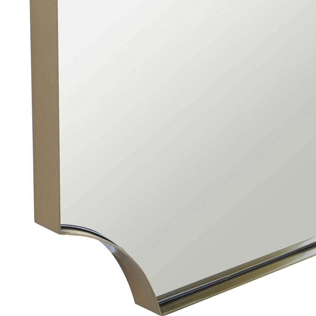 Lennox Brass Scalloped Corner Mirror - Bombay Mercantile