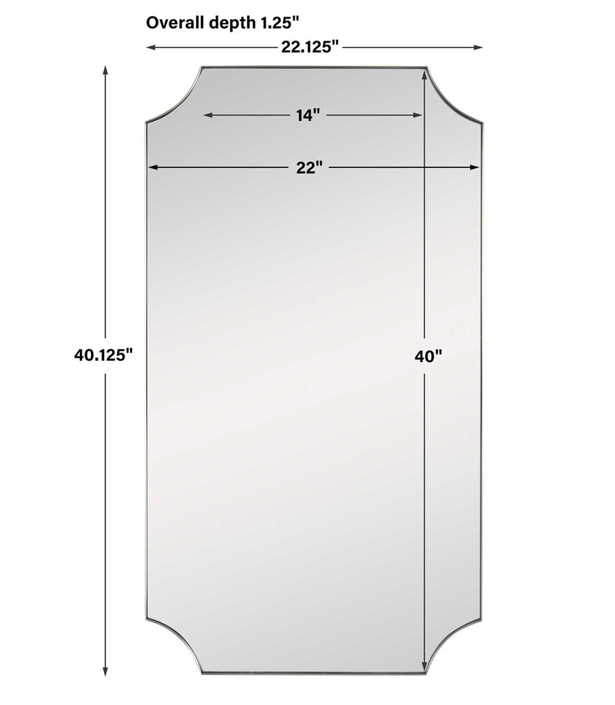 Lennox Brass Scalloped Corner Mirror - Bombay Mercantile