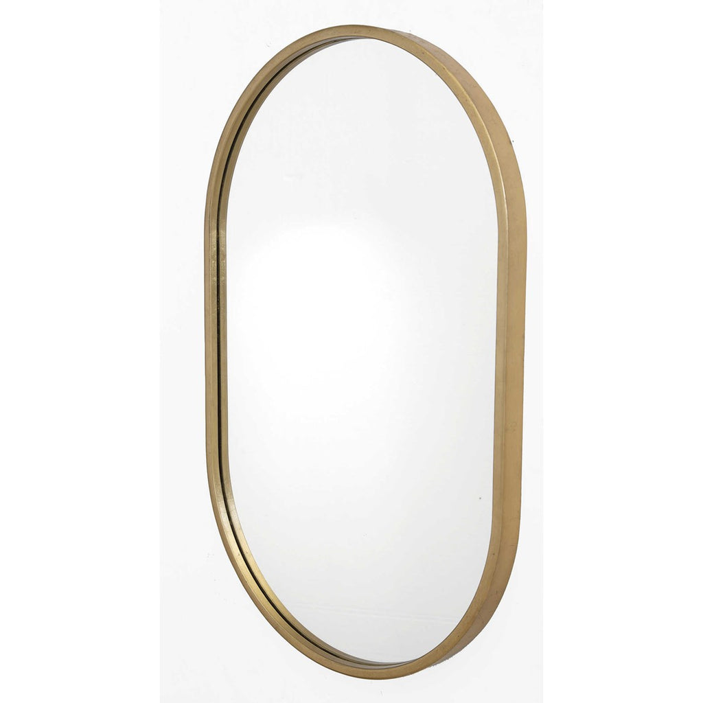 Varina Minimalist Gold Oval Mirror - Bombay Mercantile