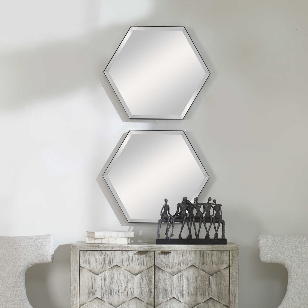 Amaya Octagonal Mirrors, Set of 2 - Bombay Mercantile