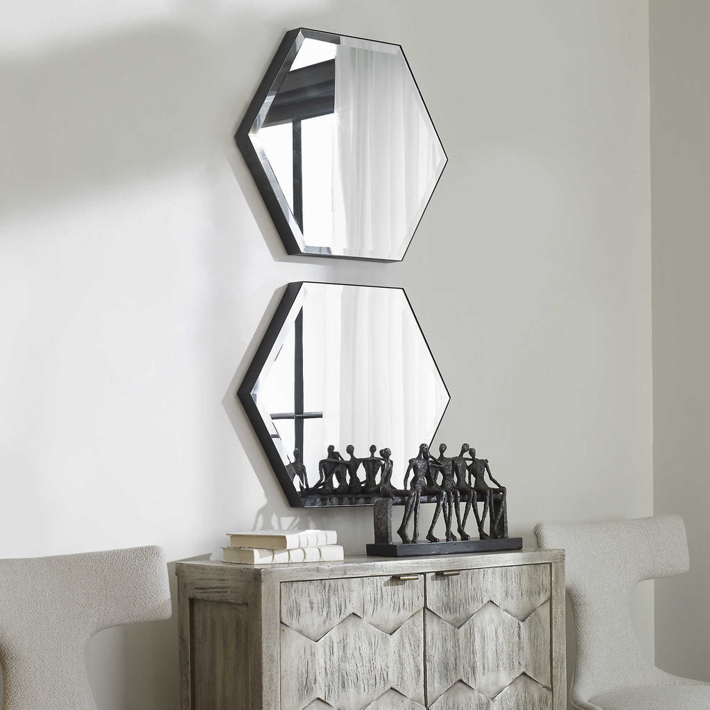 Amaya Octagonal Mirrors, Set of 2 - Bombay Mercantile