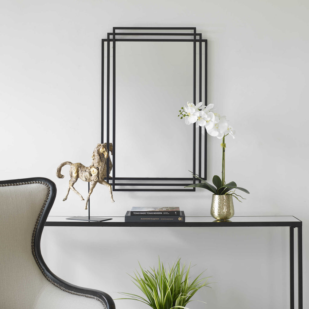 Amherst Black Iron Mirror - Bombay Mercantile