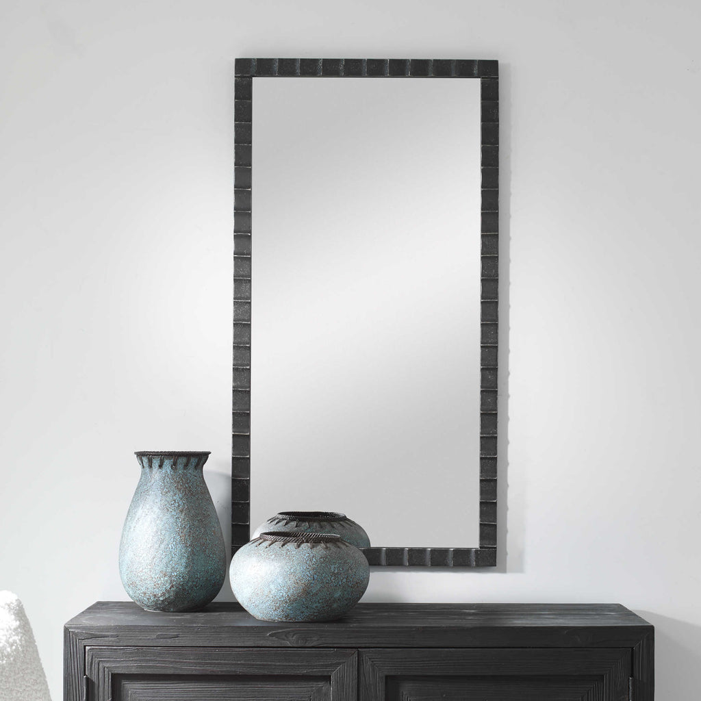 Dandridge Black Industrial Mirror - Bombay Mercantile