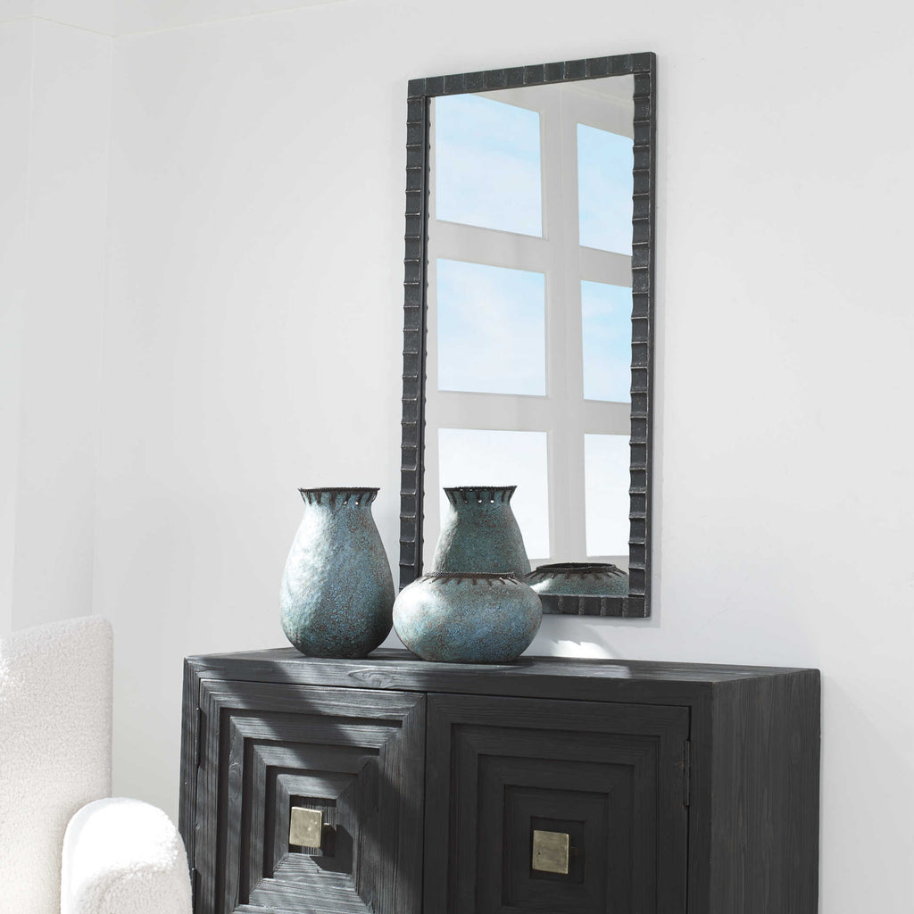 Dandridge Black Industrial Mirror - Bombay Mercantile