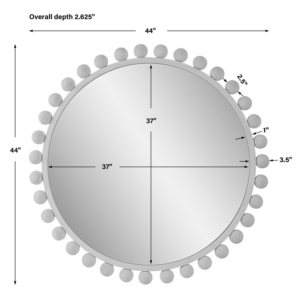 Cyra White Round Mirror - Bombay Mercantile