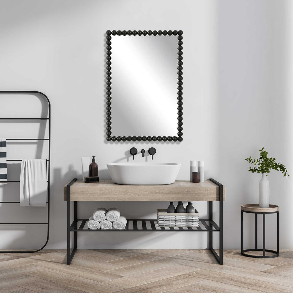 Serna Black Vanity Mirror - Bombay Mercantile