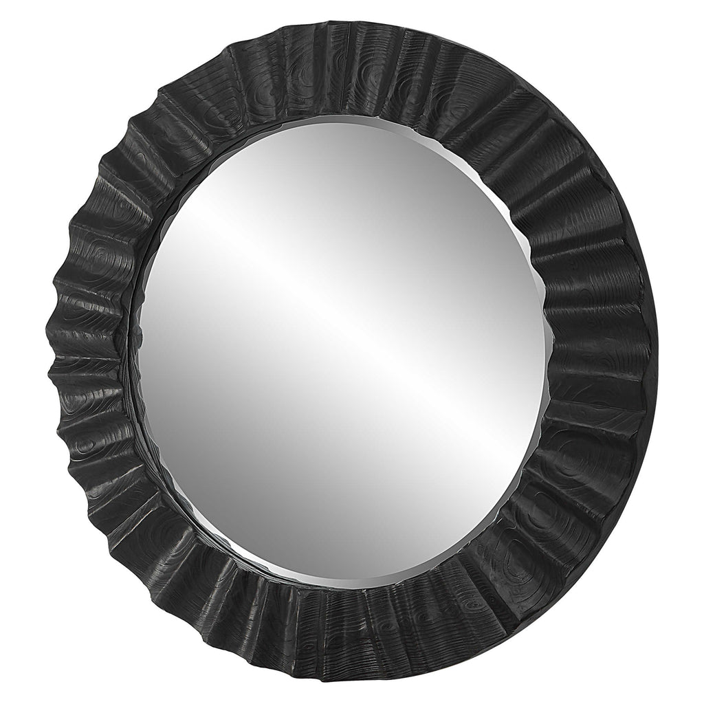 Caribou Dark Espresso Round Mirror - Bombay Mercantile