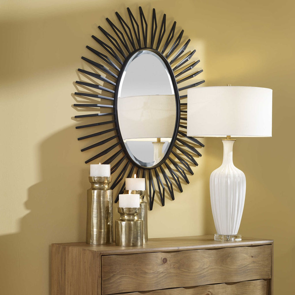 Starstruck Black Oval Mirror - Bombay Mercantile