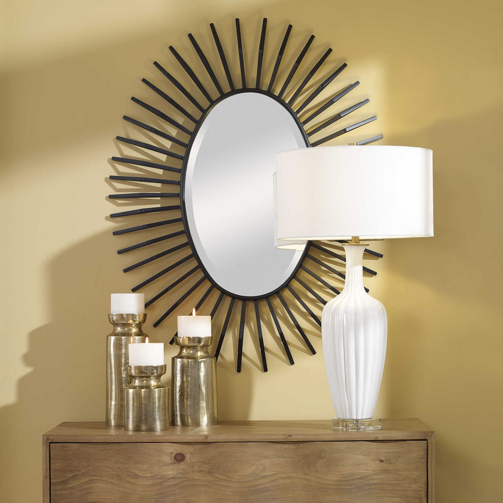 Starstruck Black Oval Mirror - Bombay Mercantile