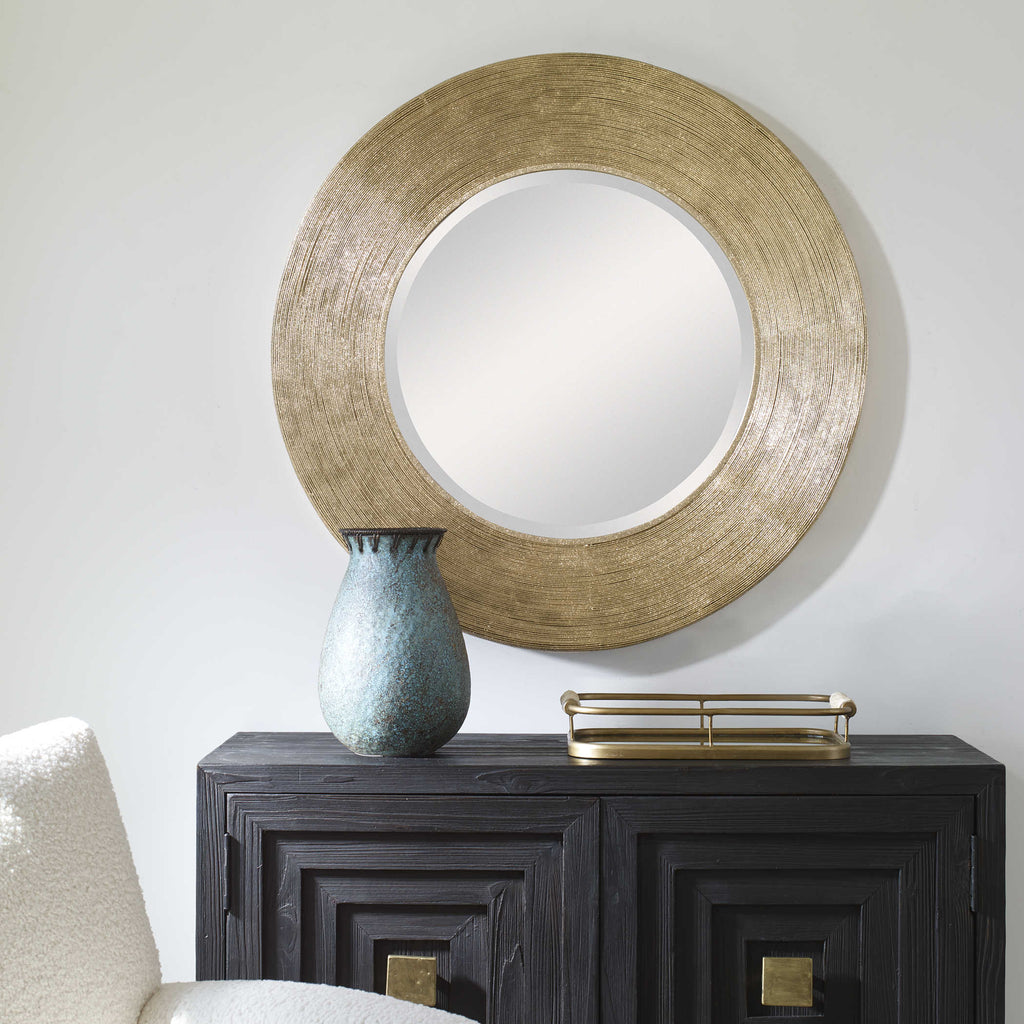 Archer Gold Wire Round Mirror - Bombay Mercantile