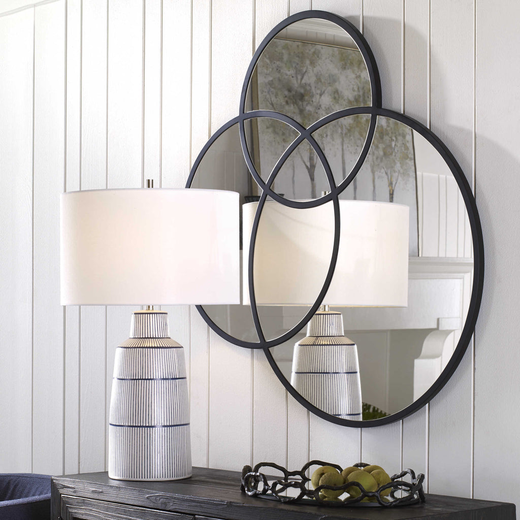 Droplet Black Circle Mirror - Bombay Mercantile