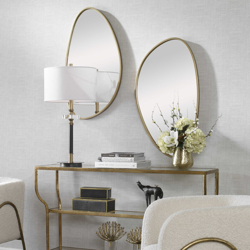 Boomerang Gold Mirror - Bombay Mercantile