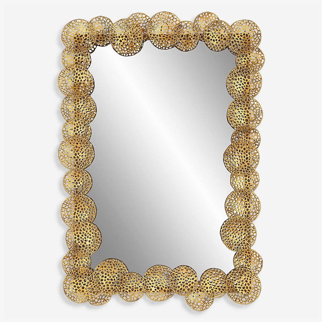 Ripley Gold Lotus Mirror - Bombay Mercantile