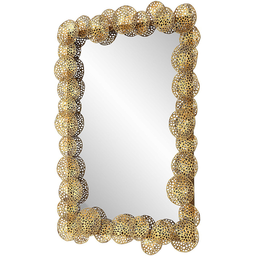 Ripley Gold Lotus Mirror - Bombay Mercantile