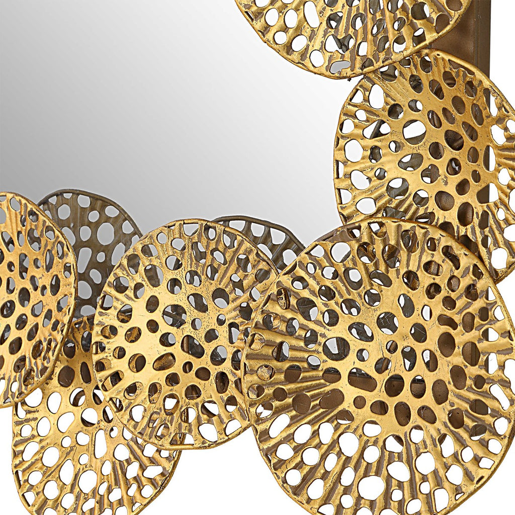 Ripley Gold Lotus Mirror - Bombay Mercantile