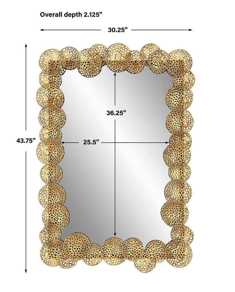 Ripley Gold Lotus Mirror - Bombay Mercantile