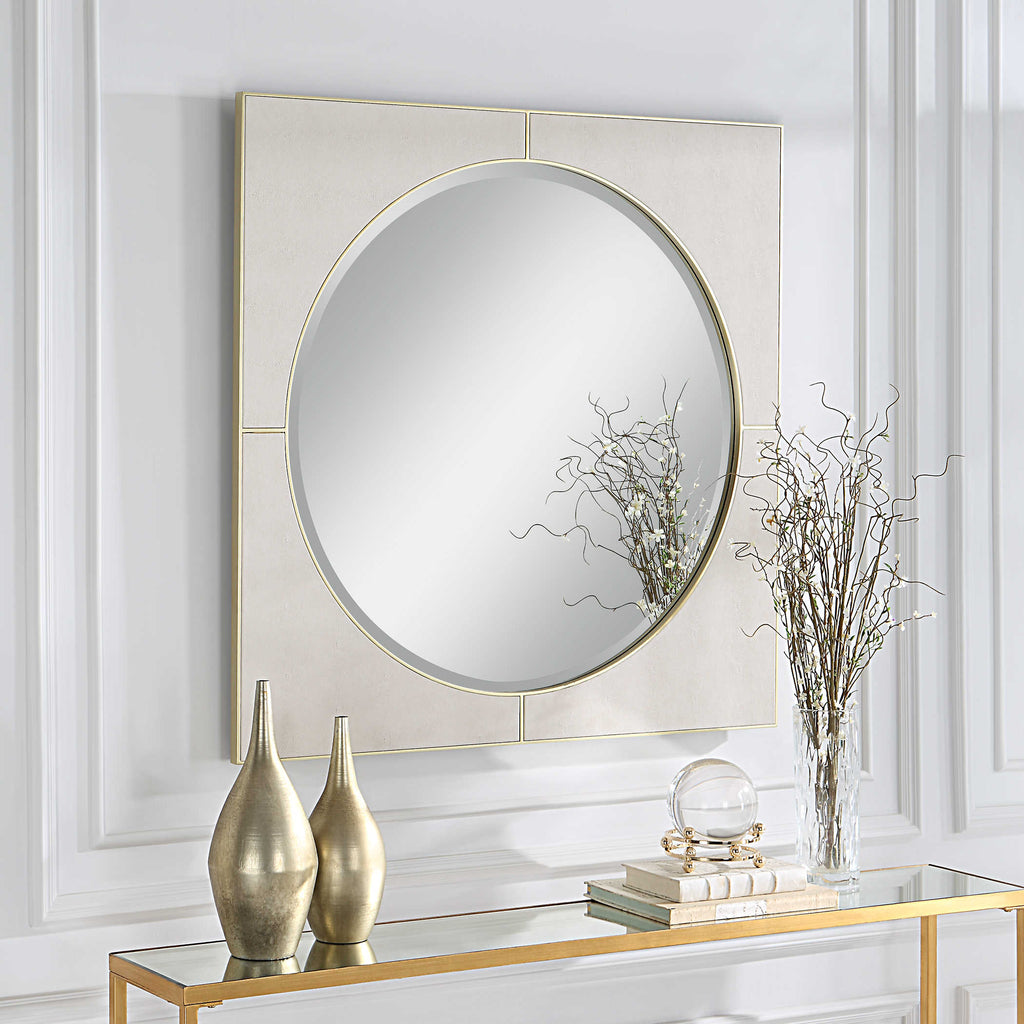 Cyprus White Square Mirror - Bombay Mercantile
