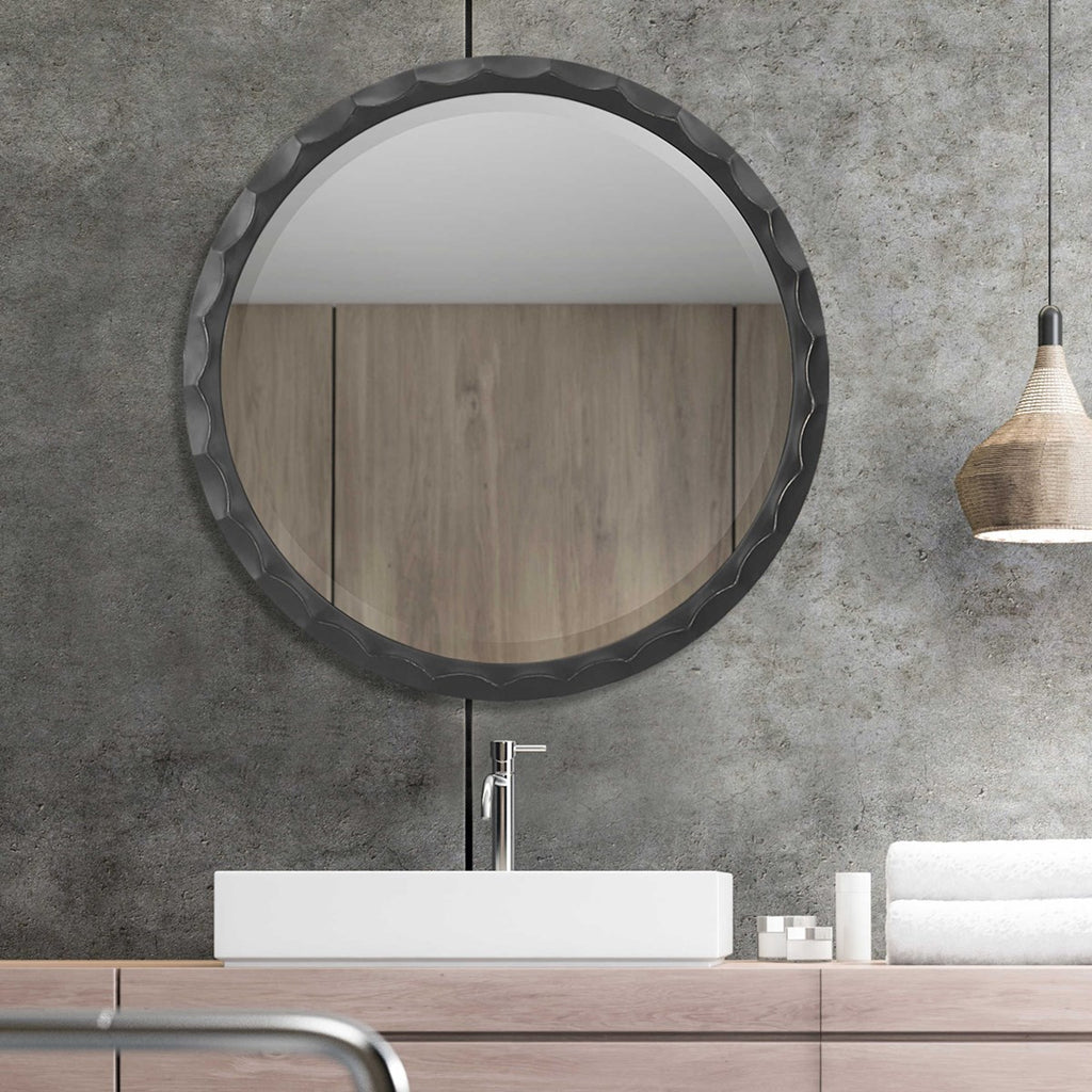 Scalloped Edge Round Mirror - Bombay Mercantile