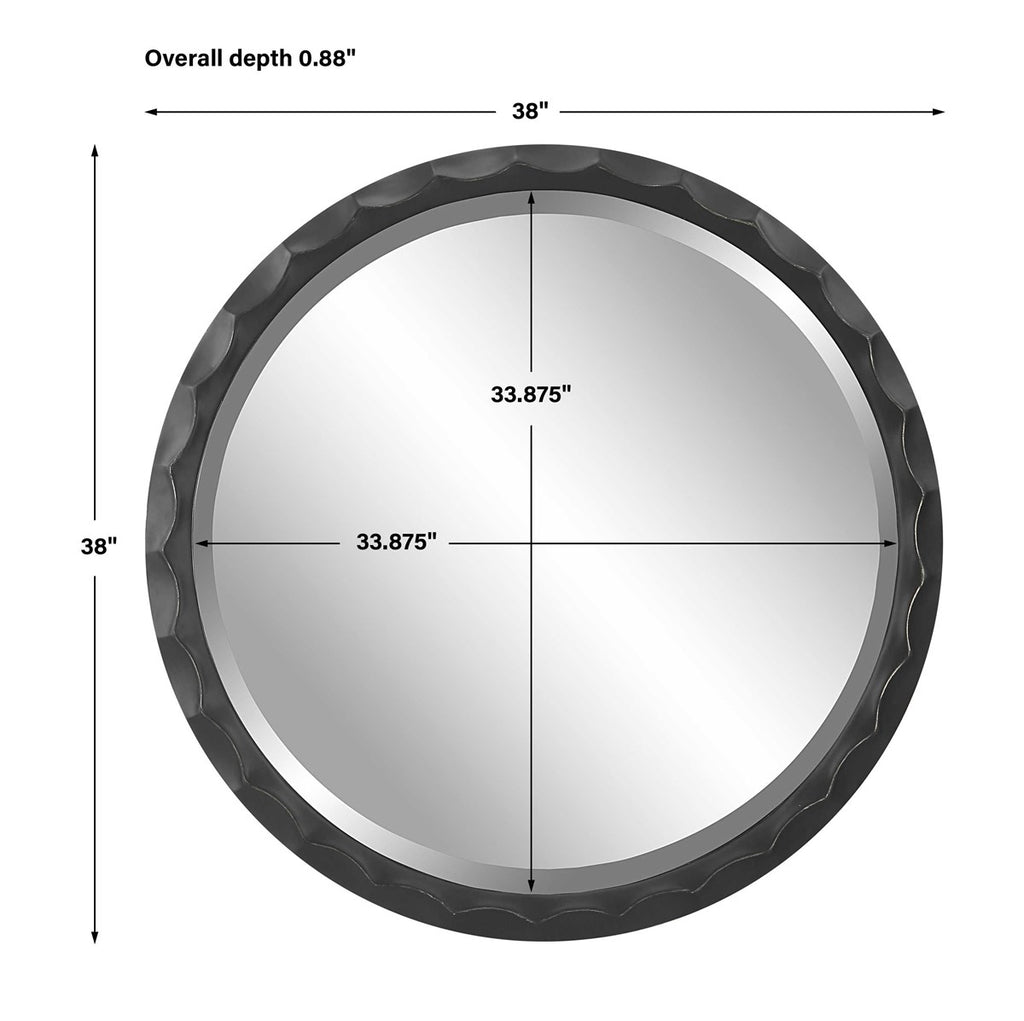 Scalloped Edge Round Mirror - Bombay Mercantile