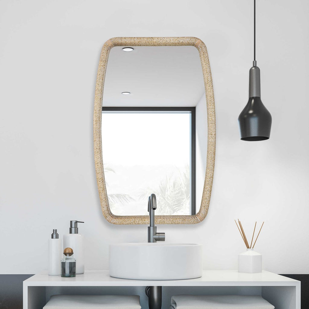 Tiki Rattan Mirror - Bombay Mercantile