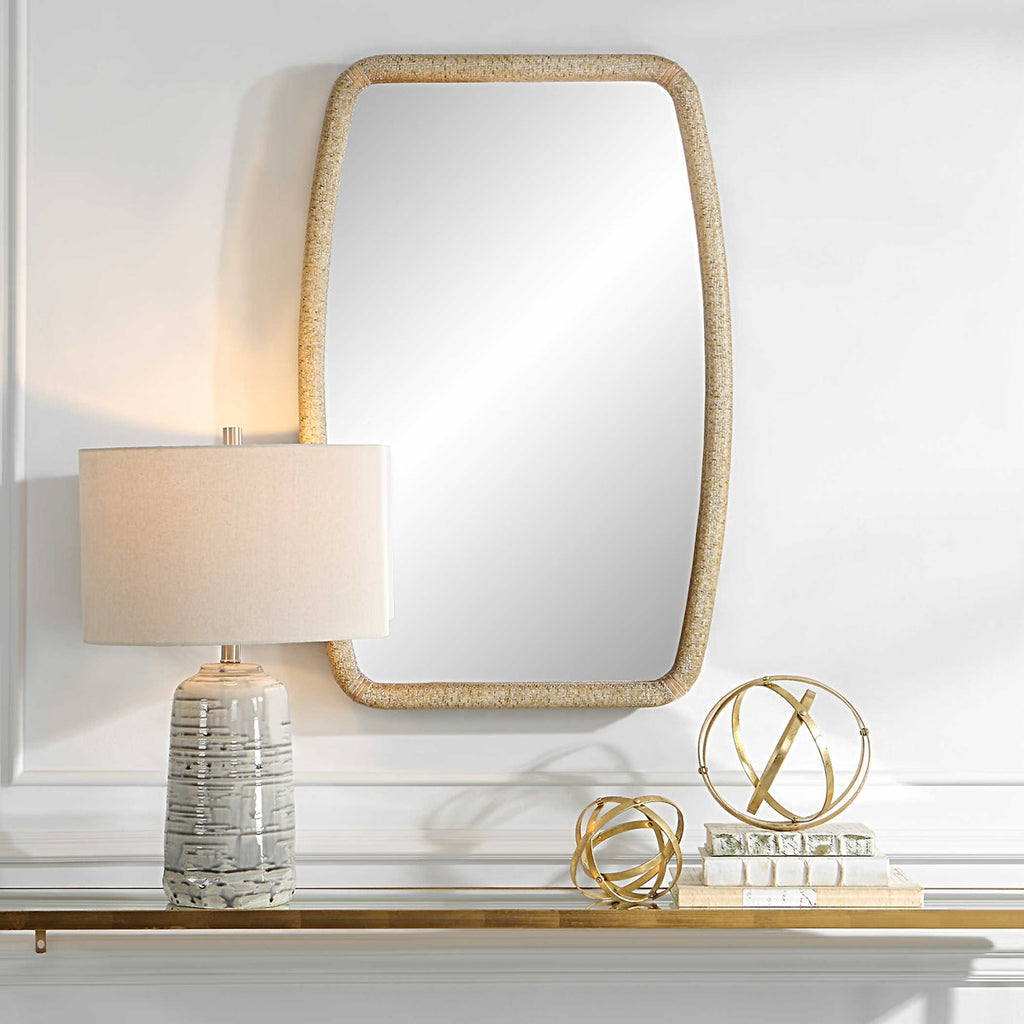 Tiki Rattan Mirror - Bombay Mercantile