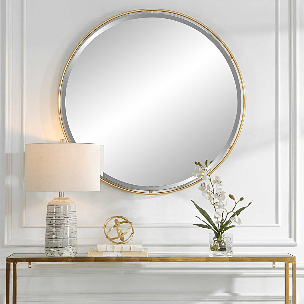 Canillo Gold Round Mirror - Bombay Mercantile