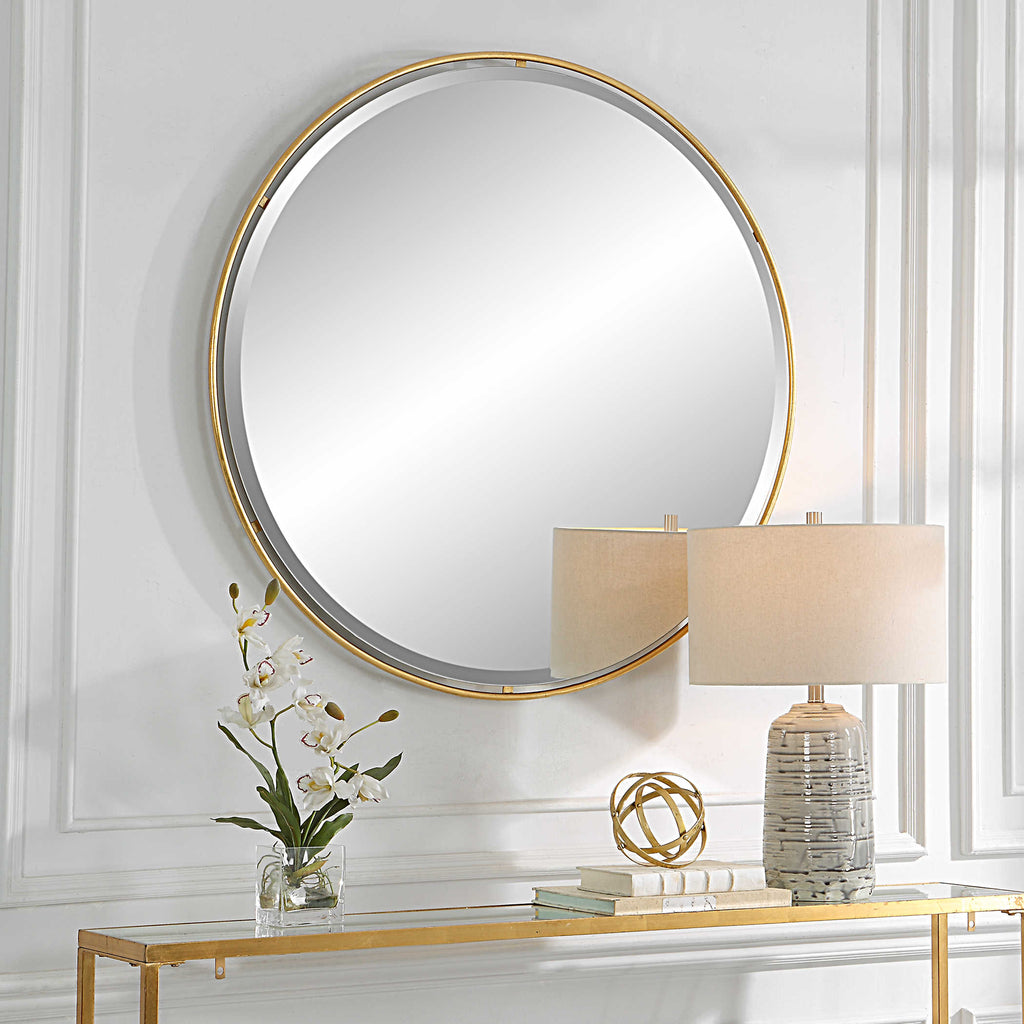 Canillo Gold Round Mirror - Bombay Mercantile
