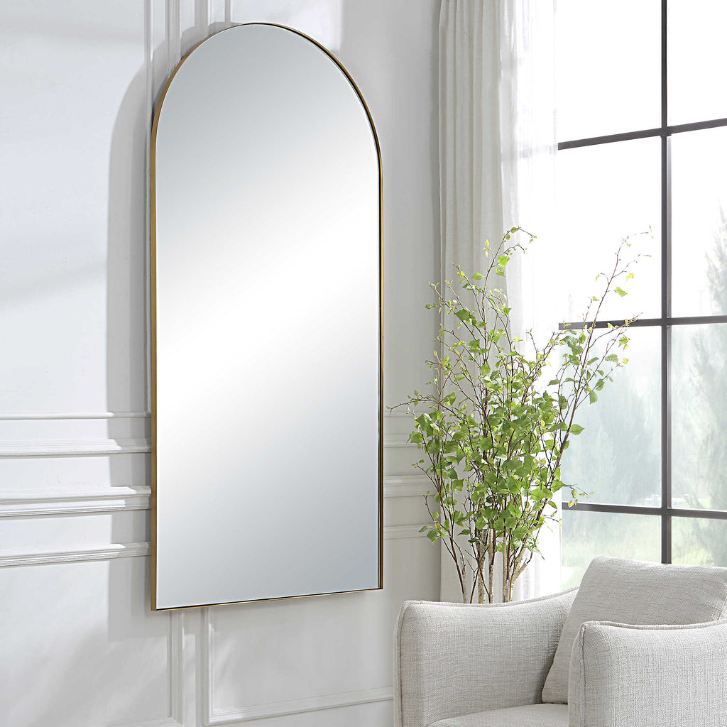 Crosley Antique Brass Arch Mirror - Bombay Mercantile