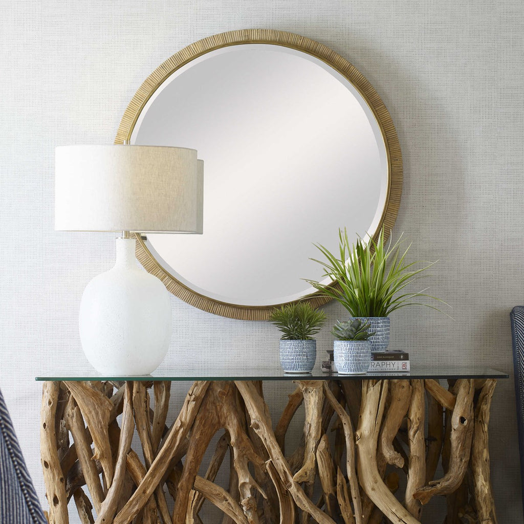 Paradise Round Rattan Mirror - Bombay Mercantile