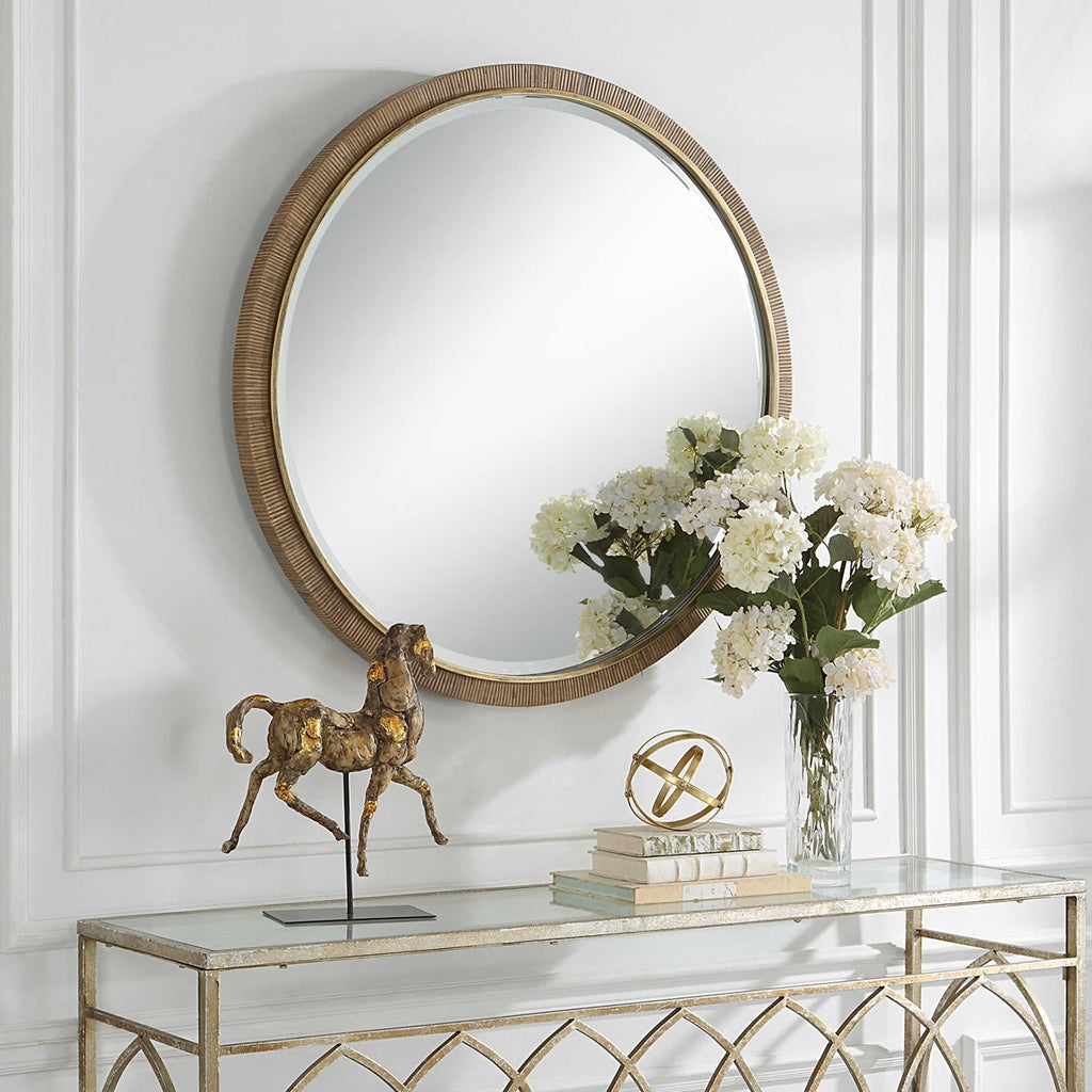Paradise Round Rattan Mirror - Bombay Mercantile