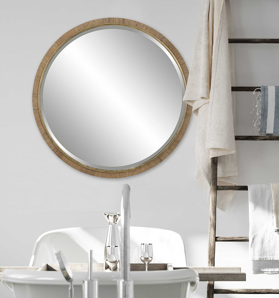 Paradise Round Rattan Mirror - Bombay Mercantile