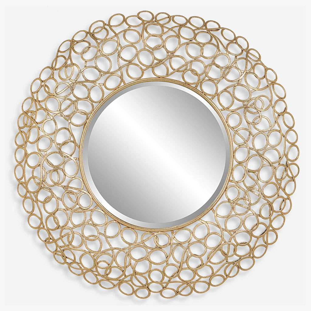 Swirl Round Gold Mirror - Bombay Mercantile