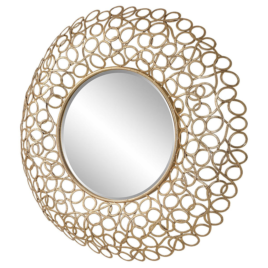 Swirl Round Gold Mirror - Bombay Mercantile
