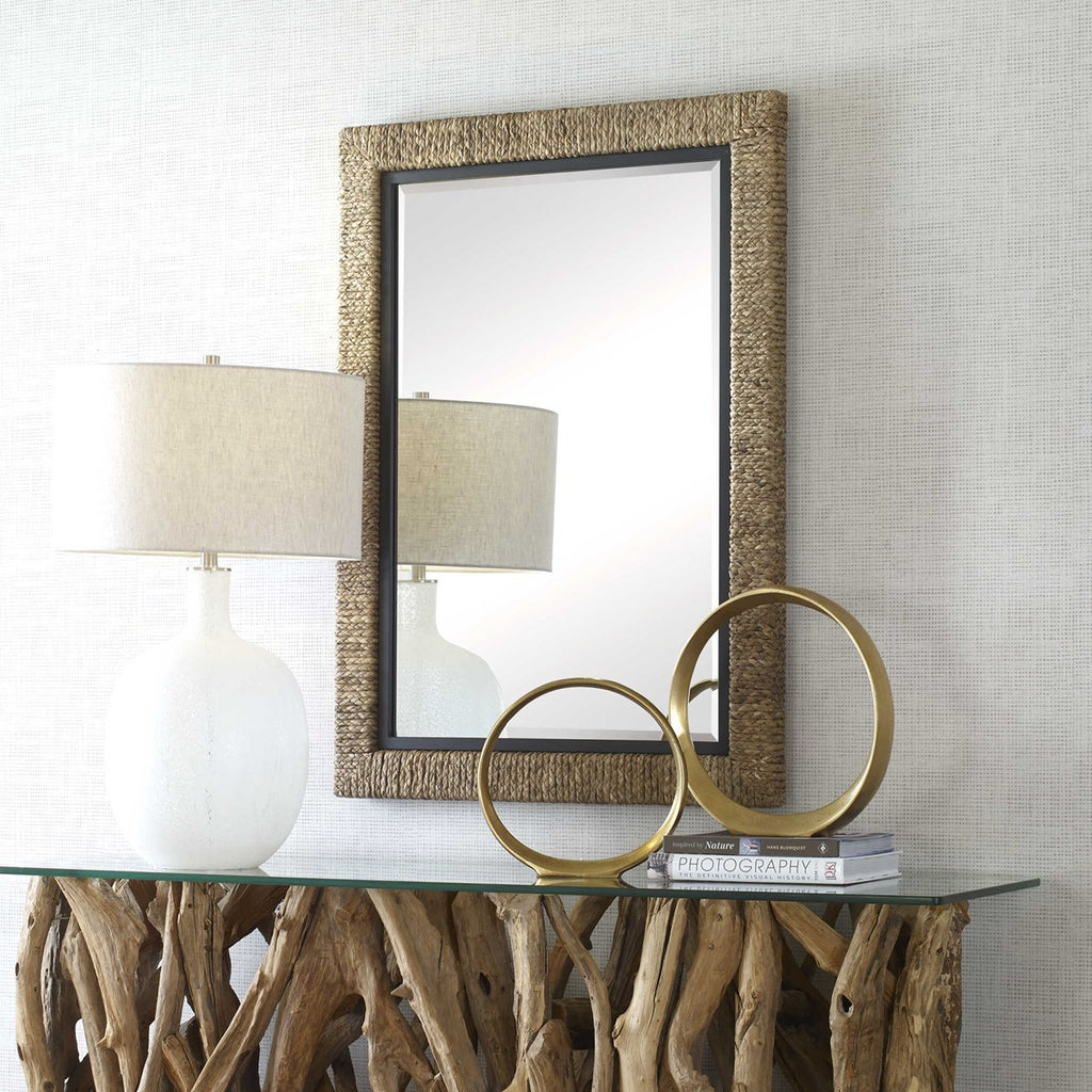 Island Braided Straw Mirror - Bombay Mercantile