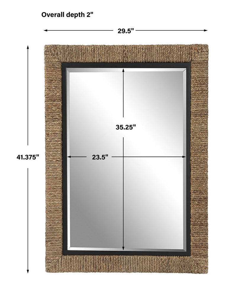 Island Braided Straw Mirror - Bombay Mercantile