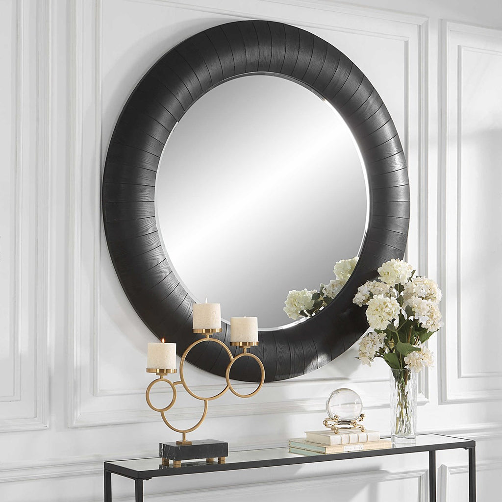 Stockade Dark Round Mirror - Bombay Mercantile