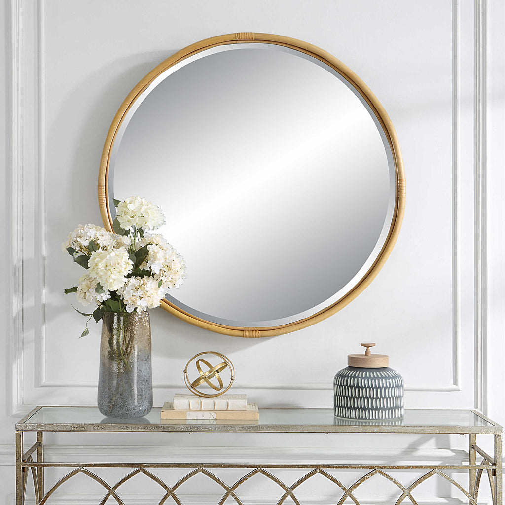 Drift Away Rattan Round Mirror - Bombay Mercantile