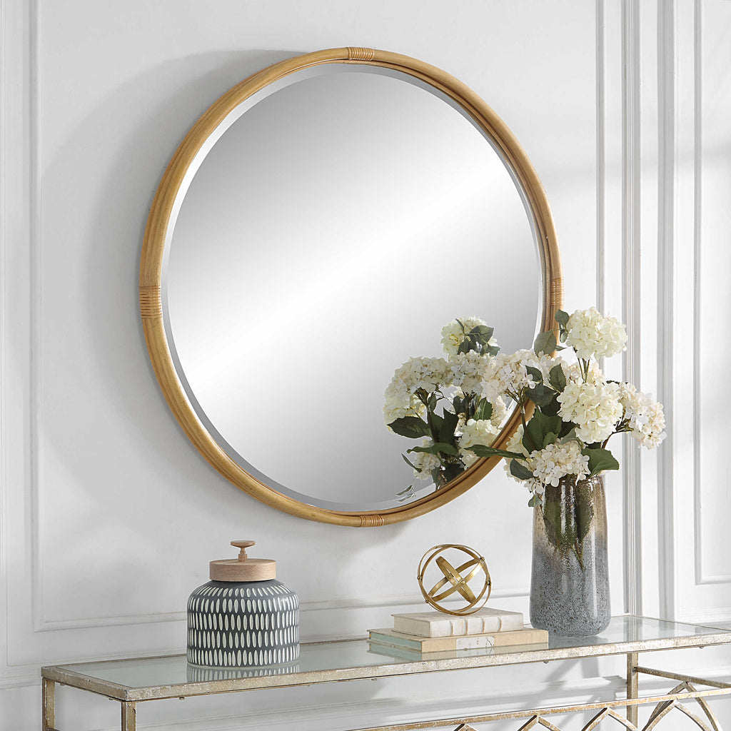 Drift Away Rattan Round Mirror - Bombay Mercantile