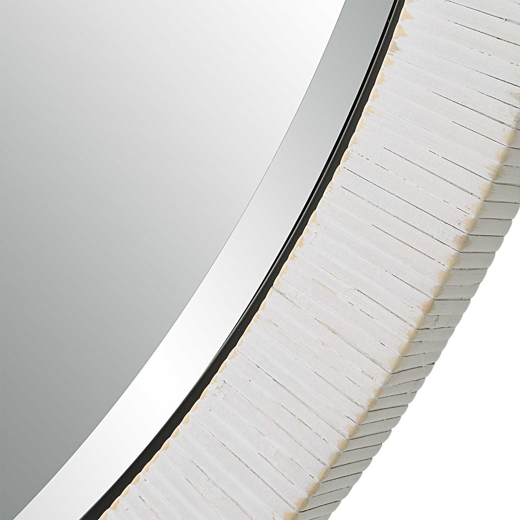 Granada Whitewash Round Mirror - Bombay Mercantile