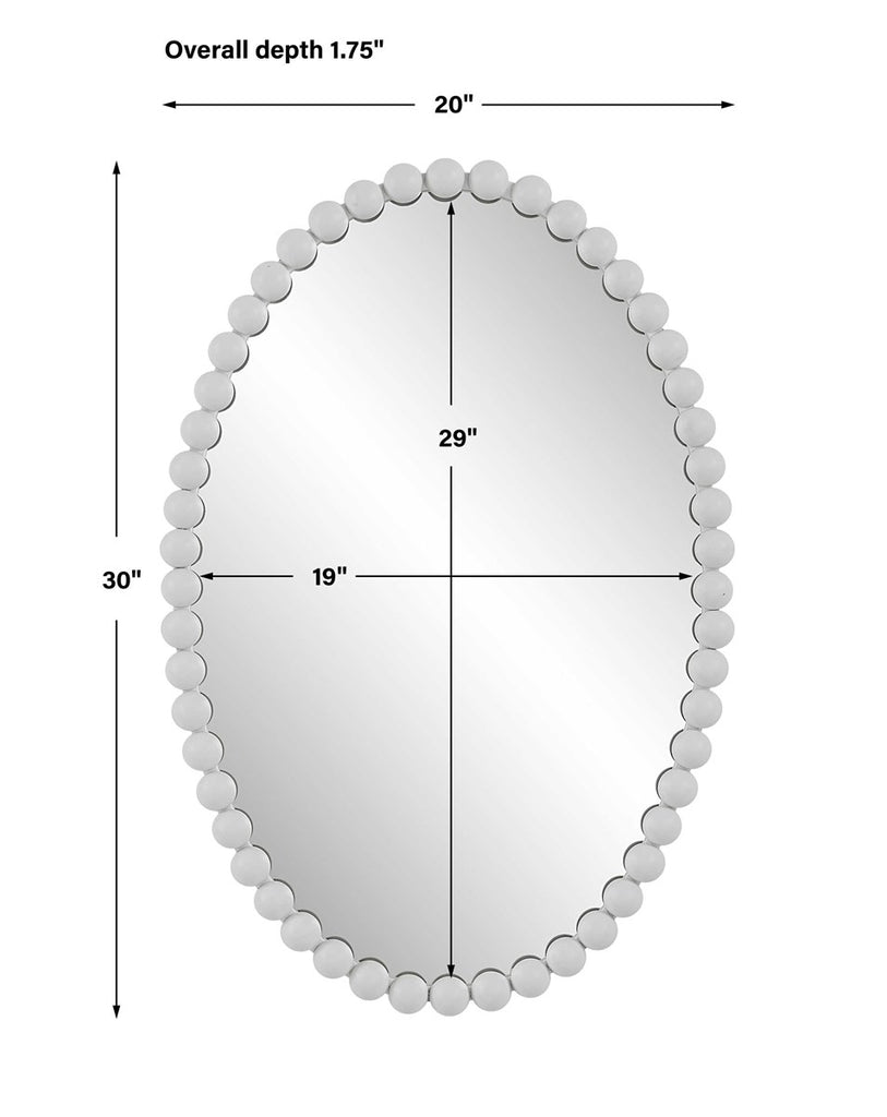 Serna White Oval Mirror - Bombay Mercantile