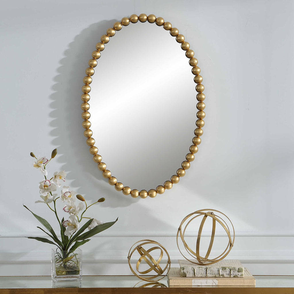 Serna Gold Oval Mirror - Bombay Mercantile