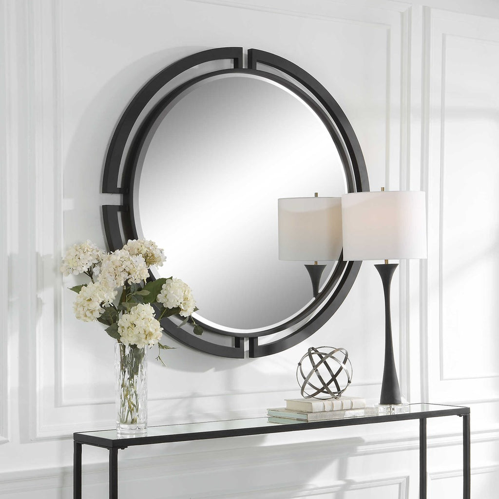 Quadrant Modern Round Mirror - Bombay Mercantile
