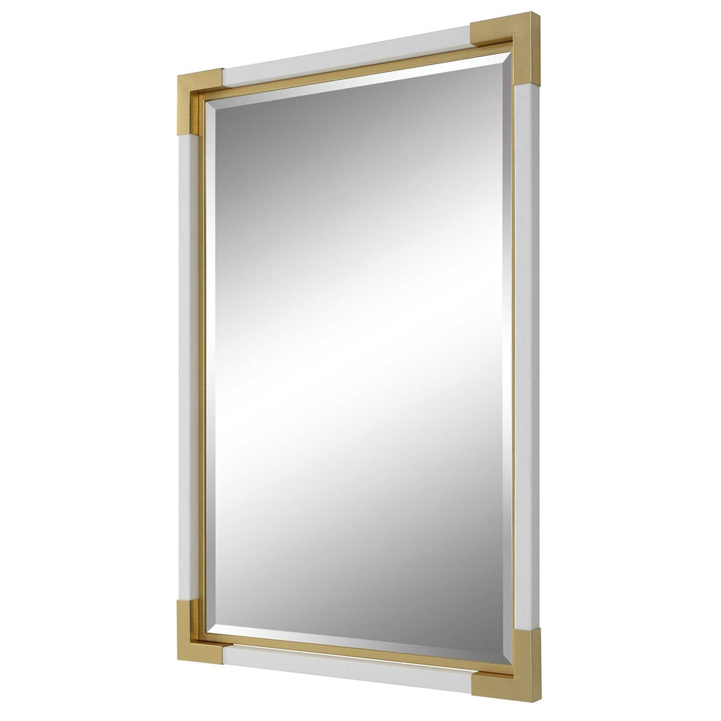 Malik White & Gold Mirror - Bombay Mercantile