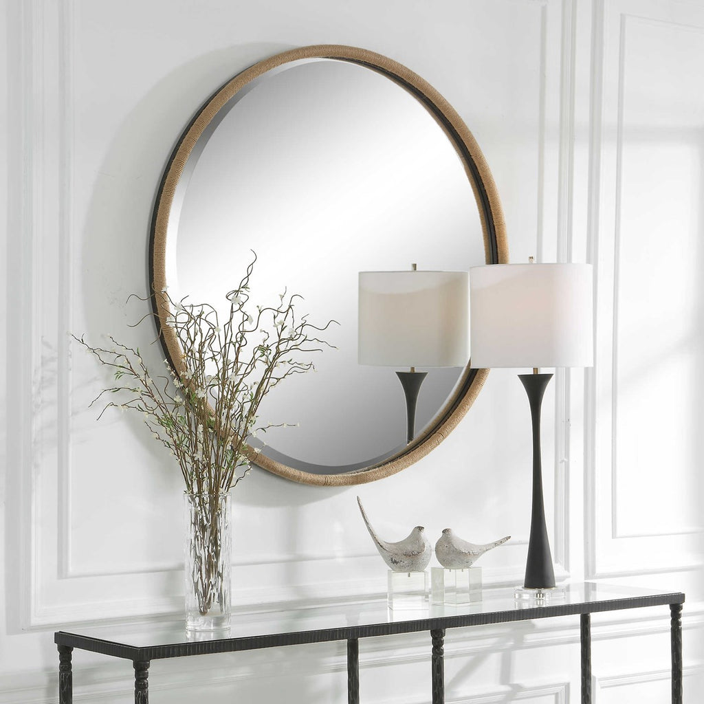 Ranchero Natural Rope Round Mirror - Bombay Mercantile