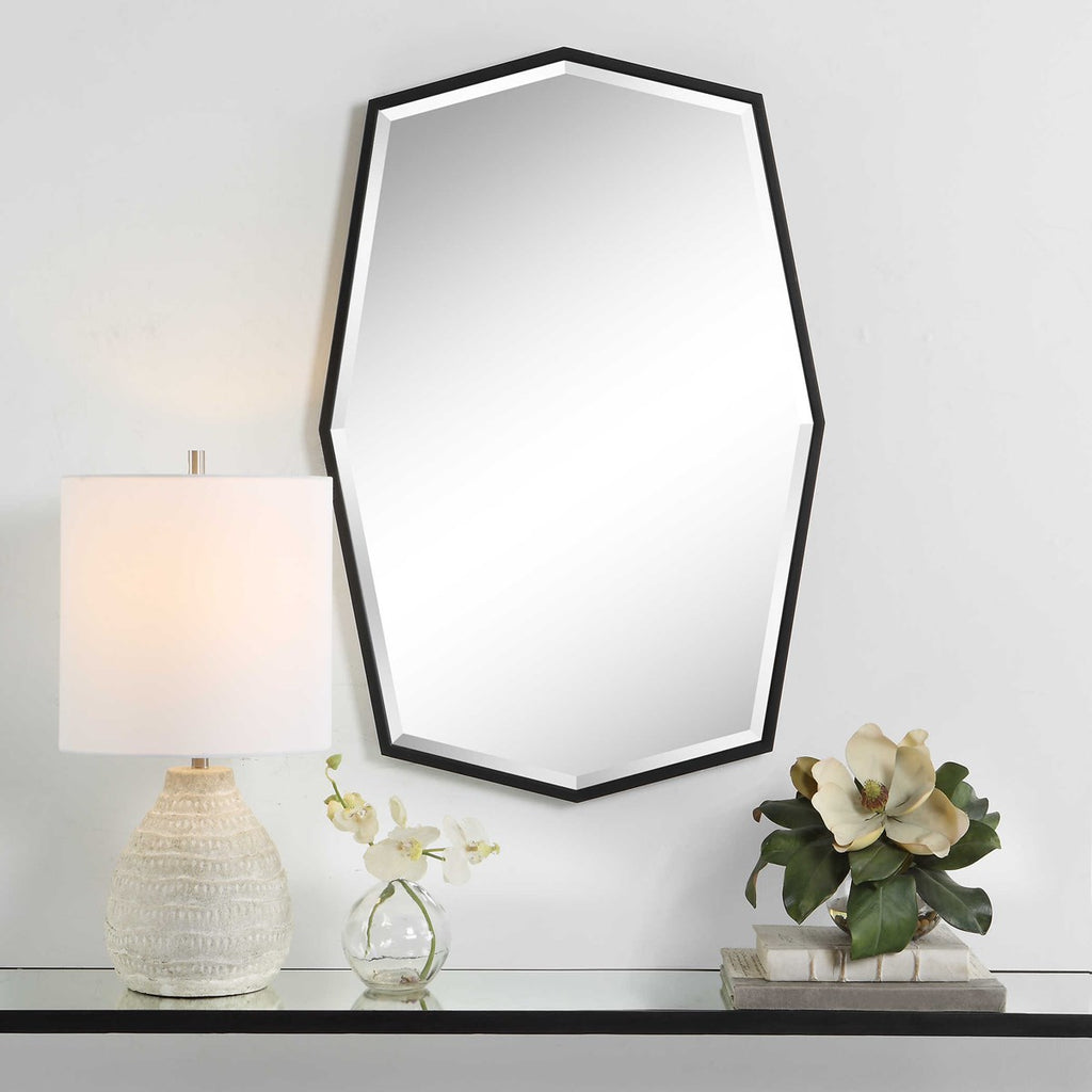 Facet Octagonal Iron Mirror - Bombay Mercantile