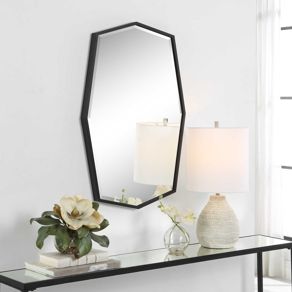 Facet Octagonal Iron Mirror - Bombay Mercantile