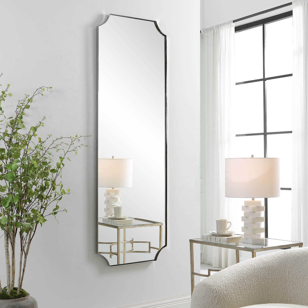 Lennox Nickel Tall Mirror - Bombay Mercantile