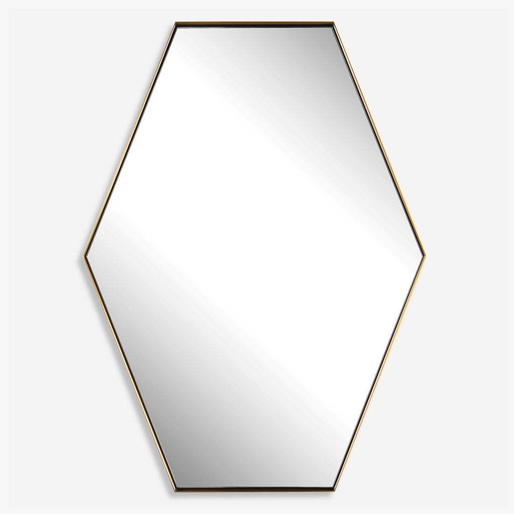 Ankara Brass Hexagon Mirror - Bombay Mercantile