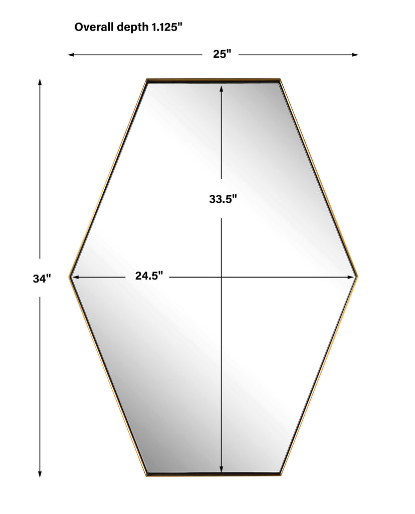 Ankara Brass Hexagon Mirror - Bombay Mercantile