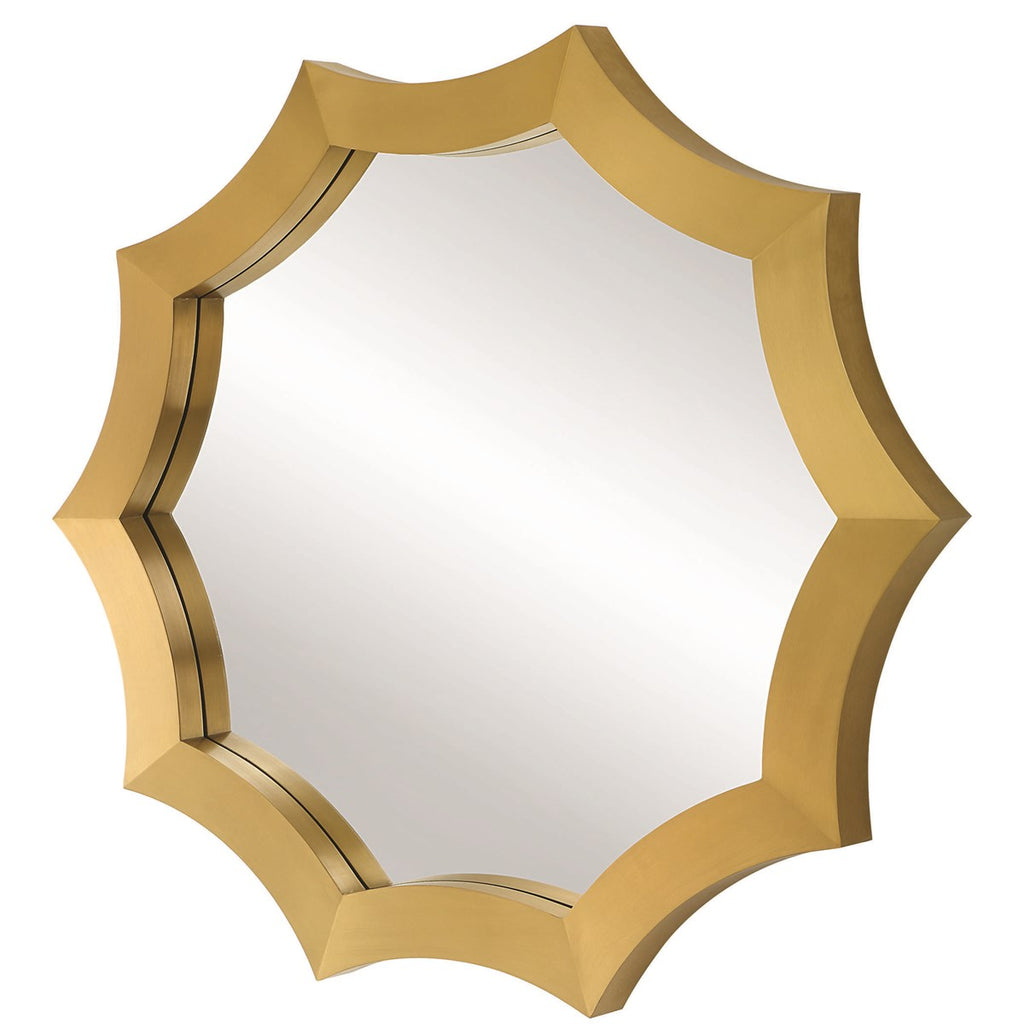 Flare Brushed Brass Round Mirror - Bombay Mercantile